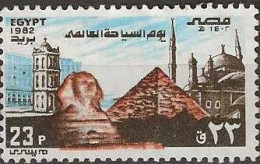 EGYPT 1982 International Tourism Day - 23p - Hotel, Citadel, Sphinx, Pyramid And St Catherine's MNG - Unused Stamps