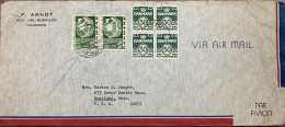 DENMARK-1967, COVER USED TO USA, COPENHAGEN OLD CITY & WINDMILL, COAT OF ARM, CITY SPECIAL, PICTURAL CANCEL,FIRM F·ARNDT - Briefe U. Dokumente