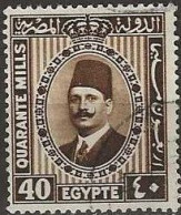 EGYPT 1927 King Fuad I - 40m. - Brown FU - Used Stamps