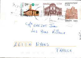 ESPAGNE AFFRANCHISSEMENT COMPOSE SUR LETTRE POUR LA FRANCE 2008 - Cartas & Documentos