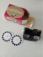 Viewmaster Modelo E, ”Souvenir De Lourdes” + 2 Reels Promocionales - Stereoskope - Stereobetrachter