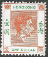 Hong Kong. 1938-52 KGVI. $1 Orange & Green MH. SG 156 - Ongebruikt