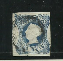 Portugal 1853,# 2, D. Maria, 25rs Azul,usado,margens Normais,bonito. Lt 630 - Oblitérés