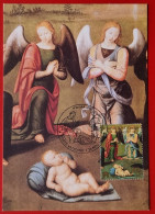 VATICANO VATIKAN VATICAN 1999 NATALE CHRISTMAS WEIHNACHTEN NAVIDAD PINACOTECA MUSEI VATICANI MAXIMUM CARD - Storia Postale