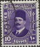 EGYPT 1936 King Fuad I - 10m. - Violet FU - Usados