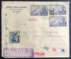 Espagne, Divers Sur Enveloppe De Valencia 8.5.1941 Pour La Belgique + Censure Valencia - (B3271) - Brieven En Documenten