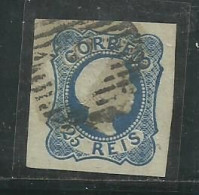 Portugal 1855/6 D.Pedro, Lisos # 6,25rs Azul Usado, Boas Margens, Lindo. Lt 634 - Usati
