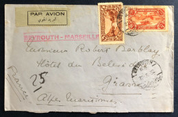 Liban, Divers Sur Enveloppe De Beyrouth 27.5.1932 Pour Grasse, France - (B3322) - Cartas & Documentos