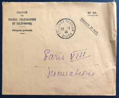 France, TAD CHEQUES POSTAUX DIJON 27.8.1943 Sur Enveloppe Pour Paris - (B3383) - 1921-1960: Période Moderne