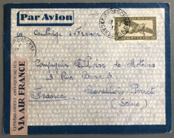 Indochine, Entier Aérien 66c. - TAD KOMPONGCHNANG, Cambodge 13.3.1937 Pour La France - (B1455) - Storia Postale