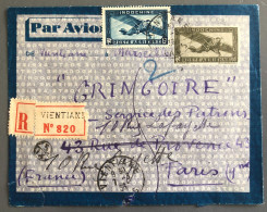 Indochine, Entier Aérien 66c. + Complément - TAD VIENTIANE, Laos 7.3.1936 Pour La France - (B1462) - Lettres & Documents