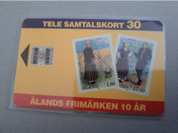 ALAND/ CHIPCARD / 30 UNITS /FRIMARKER 10 YEAR / STAMPS ON CARD/ MINT     /  **13627** - Aland