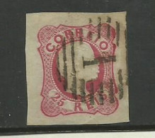 Portugal 1856/8 D.Pedro, Anelados ,# 13.# 25rs  Rosa Usado, Margens, Grandes Bonito Lt 642 - Gebraucht