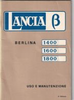 LANCIA BETA BERLINA 1400-1600-1800. LIBRETTO USO E MANUTENZIONE.ANNI '70 - Voitures