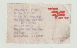 Indien 1999 India Postage Rs. 1370.00, Fgn-Sea-RP To Germany, Lodi Road HO - Other & Unclassified