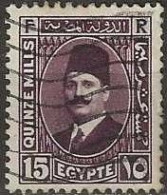 EGYPT 1927 King Fuad I - 15m. - Purple FU - Gebraucht