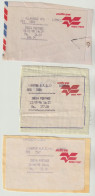 Indien 1996 1998 India Postage AIRMAIL REG, Rs. 26, 32 Und 377, Allahabad, Kanpur, Patna, Auf Fragmenten - Other & Unclassified