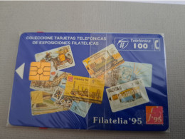 SPAIN/ ESPANA  CHIP CARD/100 PTA/ PRIVE / CARDS ON CARD FILATELIA 95/ TRAIN/  /    MINT IN WRAPPER    **13638** - Basisausgaben