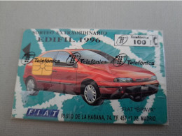 SPAIN/ ESPANA  CHIP CARD/100 PTA/ PRIVE / EDIFIL  96/ FIAT CAR/  STAMP ON CARD  /    MINT IN WRAPPER    **13639** - Basisausgaben