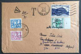 Belgique, Divers Taxe + Manuscrite Sur Enveloppe De France 6.1.1972 - (B1635) - Lettres & Documents
