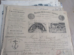 Facture Illustrée 1905 Maison Beaulieu Néronville Fabrication Blanc Métal - Kleding & Textiel