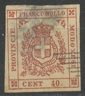 Italie - Italy - Italien Anciens Etats - Modène 1859 Y&T N°AEM10 - Michel N°10 (o) - 40c Armoirie - Modène