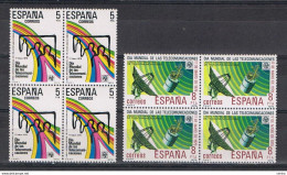 SPAGNA:  1979  GIORNATA  MONDIALE  TELECOMUNICAZIONI  -  S. CPL. 2  VAL. BL. 4  N. -  YV/TELL. 2168/69 - Blocs & Hojas