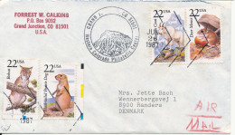 USA Cover Sent Air Mail To Denmark 26-6-1987 Topic Stamps - 1981-1990