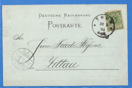 Allemagne Reich 1891 Carte Postale De Thum (G19576) - Lettres & Documents