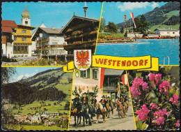 Austria - 6363 Westendorf - Alte Ortsansichten - Schwimmbad - Freibad - Festumzug - 2x Nice Stamps - Brixen Im Thale