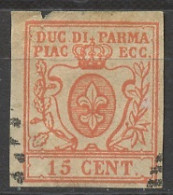 Italie - Italy - Italien Anciens Etats - Parme 1857-59 Y&T N°AEP9 - Michel N°9 (o) - 15c Armoirie - Parme