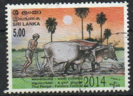 Sri Lanka 2014. Farmers Festival. Pflügender Bauer, Mi 1982 Gestempelt, RS Verfärbt - Agriculture