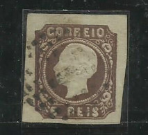 Portugal 1862/4, D Luis # 14, 5rs Castanho Escuro, Usado,margens Luxo Lt 645 - Usado