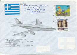Greece Air Mail Cover Sent To Denmark - Briefe U. Dokumente