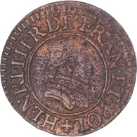 Monnaie, France, Henri III, Denier Tournois, 1585, Paris, TB+, Cuivre - 1574-1589 Heinrich III.