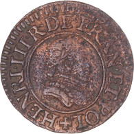 Monnaie, France, Henri III, Denier Tournois, 1585, Paris, TB+, Cuivre - 1574-1589 Henri III