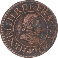 Monnaie, France, Henri III, Denier Tournois, 1585, Paris, TB+, Cuivre - 1574-1589 Henri III