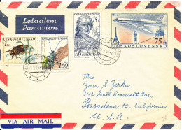 Czechoslovakia Air Mail Cover Sent To USA 23-5-1963 With More Topic Stamps - Poste Aérienne