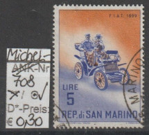 1962 - SAN MARINO - SM "Alte Automobile - Fiat" 5 L Blauviolett/braunorange - O Gestempelt  - S.Scan (708o S.marino) - Oblitérés