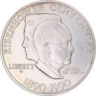 Monnaie, États-Unis, Eisenhower Centennial, Dollar, 1990, U.S. Mint, West - Conmemorativas