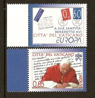 VATICANO/ VATICAN CITY/ VATIKANSTADT -EUROPA 2008 - "LA CARTA ESCRITA - WRITING LETTERS".- SERIE De 2 V. N - 2008