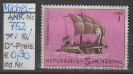 1963 - SAN MARINO - SM "Alte Segelschiffe - Röm. Segelboot.." 3 L Mehrf. - O  Gestempelt  - S.Scan (752o S.marino) - Usati