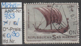 1963 - SAN MARINO - SM "Alte Segelschiffe - Wikingerschiff" 4 L Mehrf. - O  Gestempelt  - S.Scan (753o S.marino) - Usados