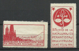 SPAIN Espana 1914 Barcelona ESPERANTO Vignettes Poster Stamps MNH - Esperanto