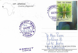 Gambia 2023 Soma Rose-ringed Parakeet Psittacula Krameri Native Species Postcard - Perroquets & Tropicaux