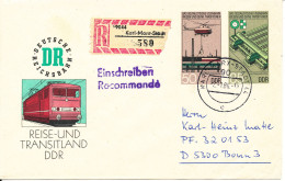 Germany DDR Registered Postal Stationery Cover Reise Und Transitland DDR Sent To Bonn 2-1-1986 - Privé Briefomslagen - Ongebruikt