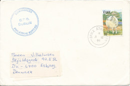 Ireland Cover Sent To Denmark Baile Atha Cliath 3-9-1991 With Single Stamp SHEEP - Cartas & Documentos