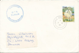 Ireland Cover Sent To Denmark Baile Atha Cliath 3-9-1991 With Single Stamp SHEEP - Briefe U. Dokumente
