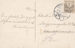 Denmark PPC Glædelig Jul Brotype Ia CHARLOTTENLUND (SCARCE Cds.) 1909 Locally Sent REadressed KJØBENHAVN STR. In Pencil - Covers & Documents