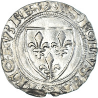 Monnaie, France, Charles VI, Blanc Guénar, 1380-1422, Montpellier, 2nd - 1380-1422 Carlo VI Il Beneamato